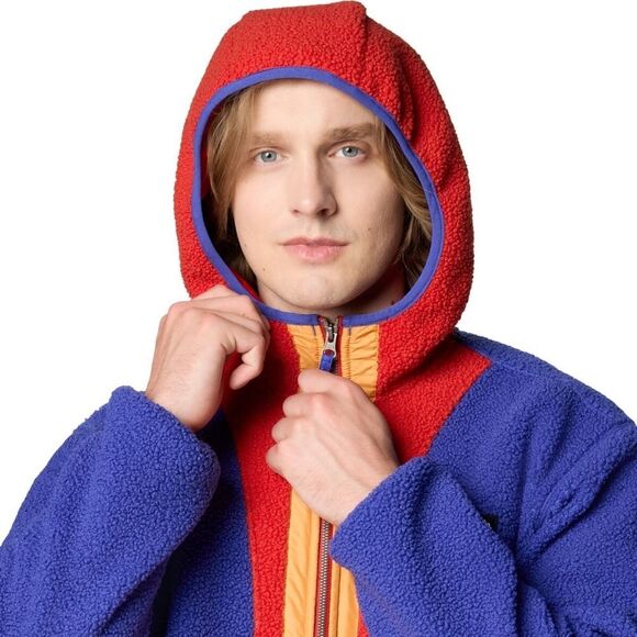 Columbia Back Bowl II Remastered Sherpa Hoodie Jacket Men's Medium M Red Blue LE - Picture 3 of 5